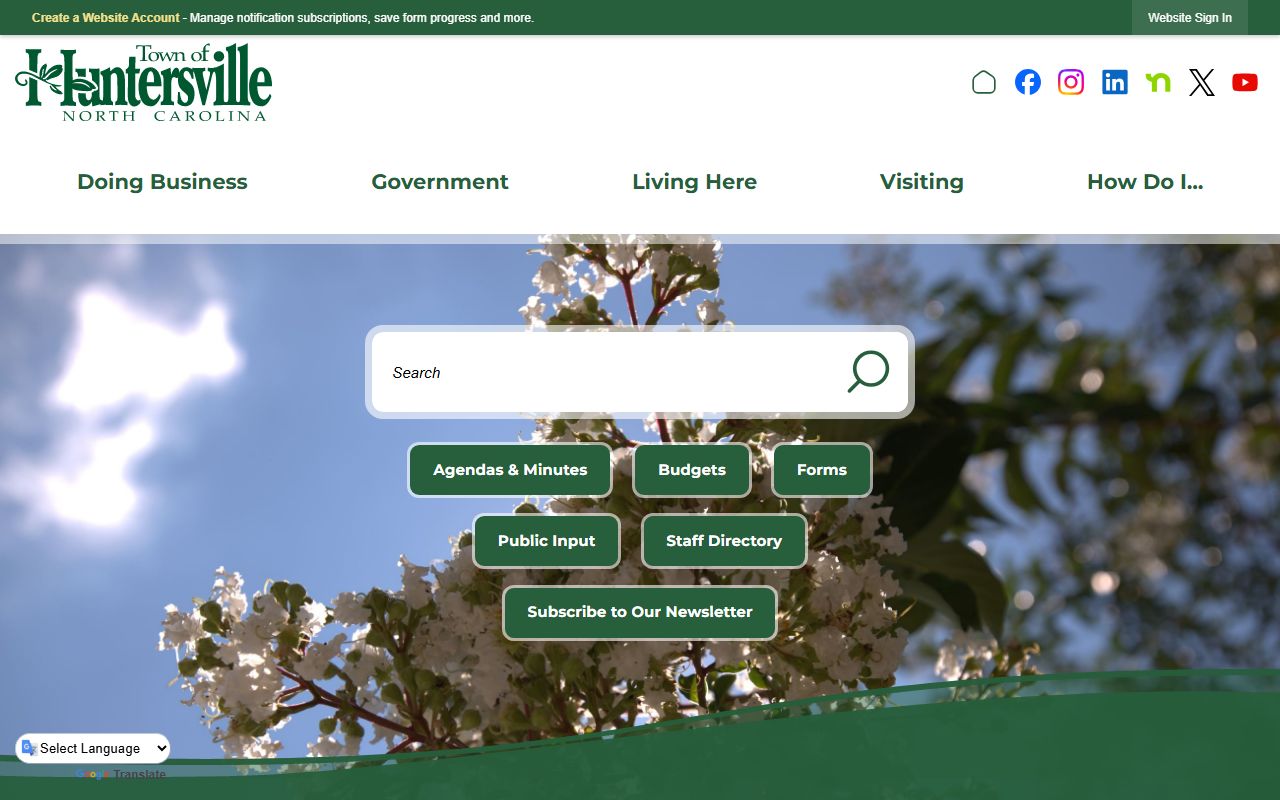 Huntersville police blotter town government website