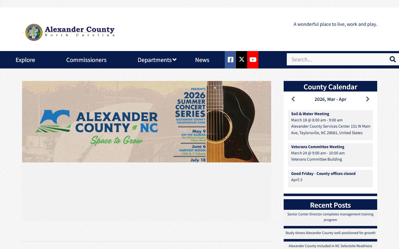 Alexander County government website for police blotter records