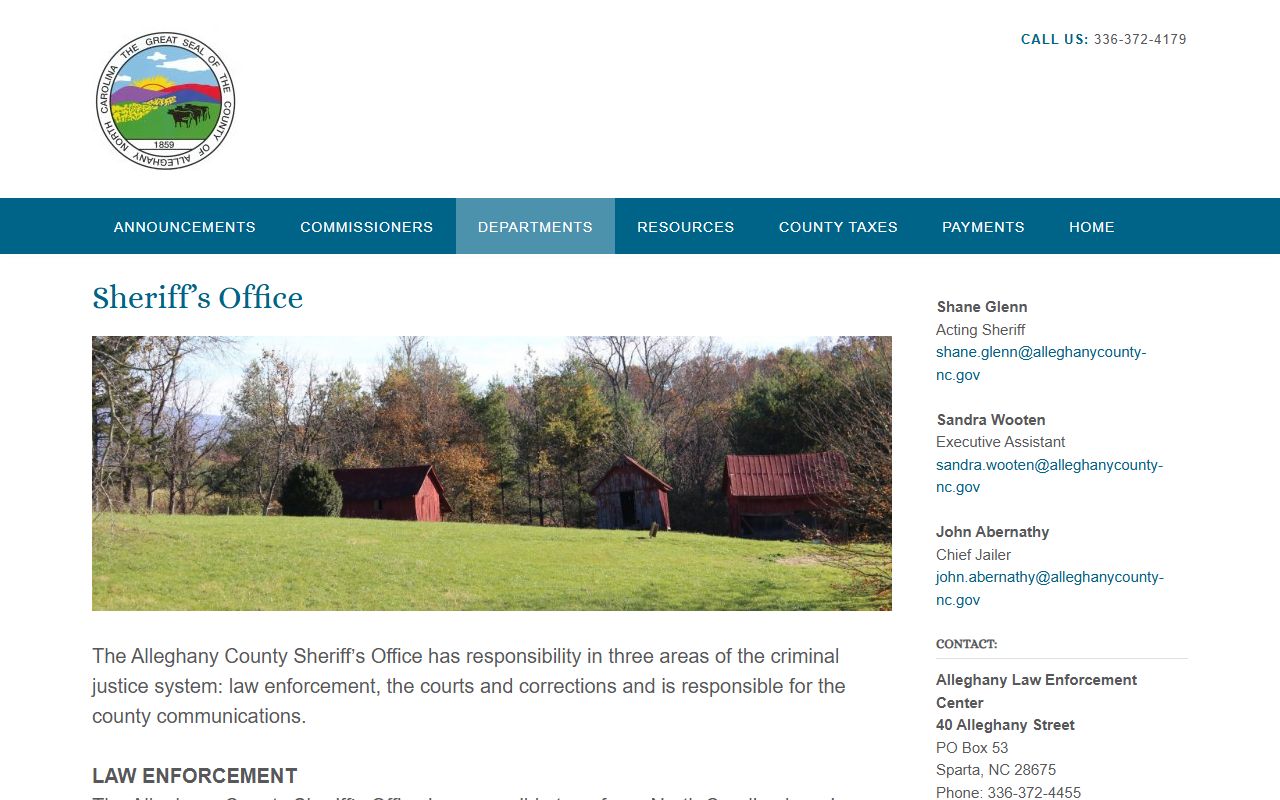 Alleghany County Sheriff's Office police blotter page