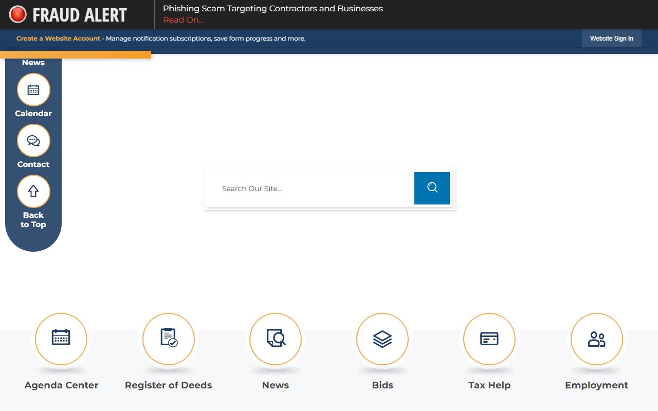 Carteret County government website for police blotter access
