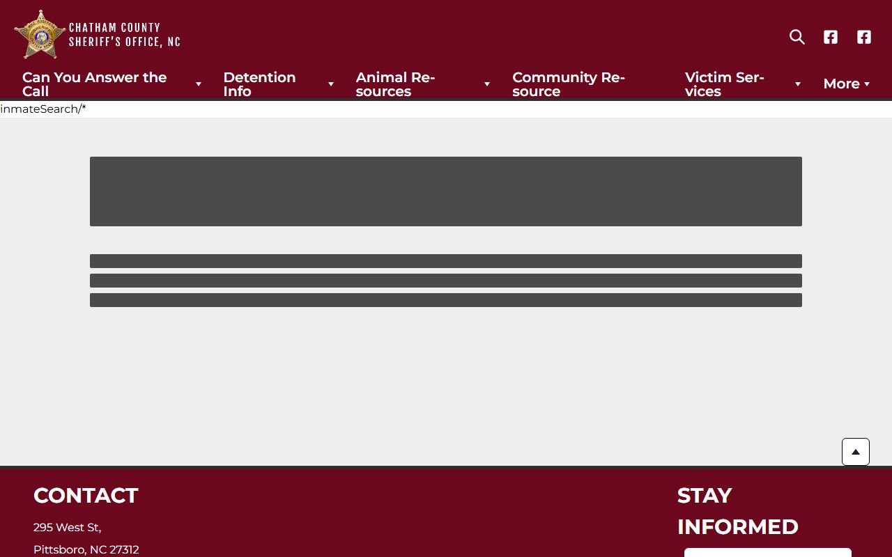 Chatham County inmate search police blotter tool