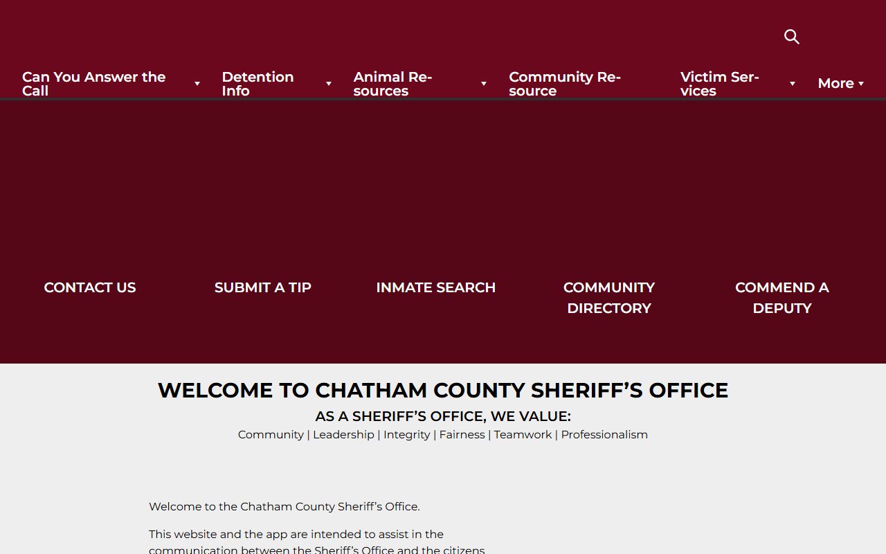 Chatham County Sheriff's Office police blotter website