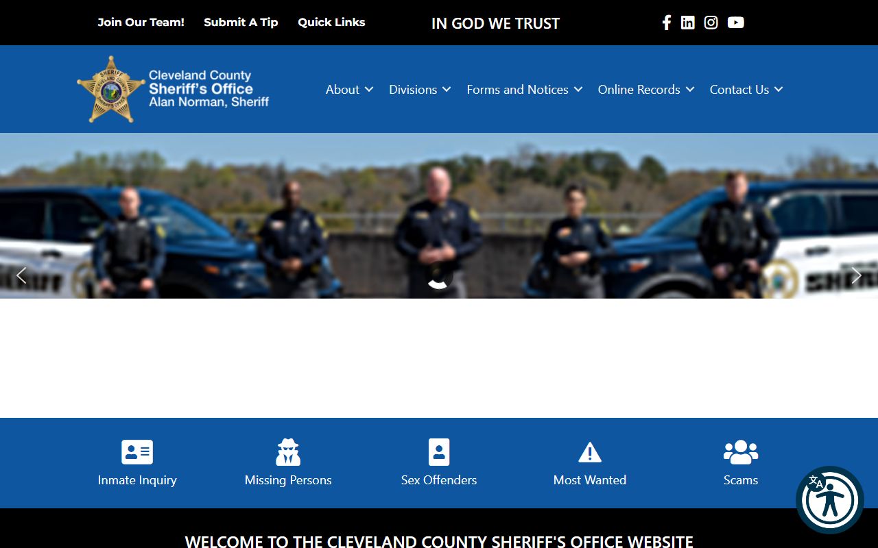 Cleveland County Sheriff's Office police blotter website