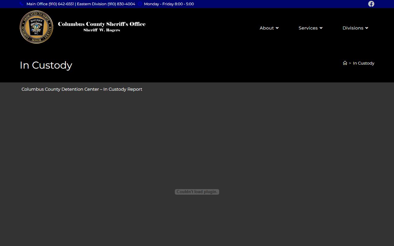 Columbus County in-custody report police blotter