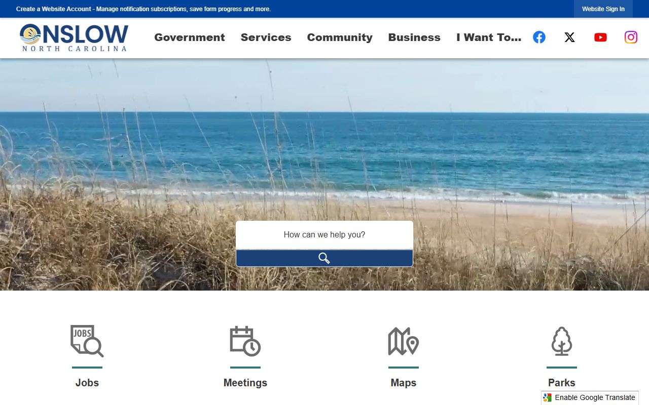 Onslow County police blotter government portal