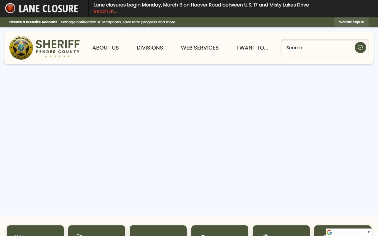 Pender County police blotter Sheriff's Office website