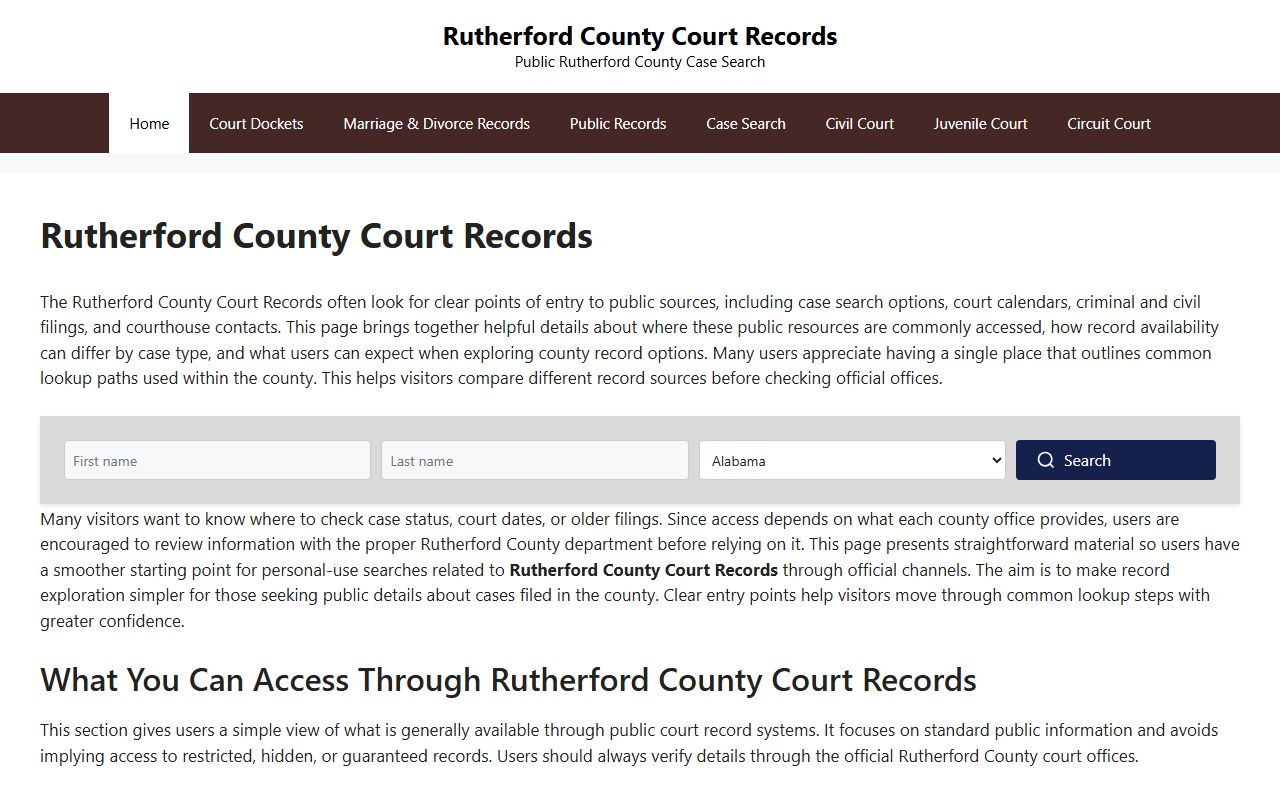 Rutherford County courts police blotter records