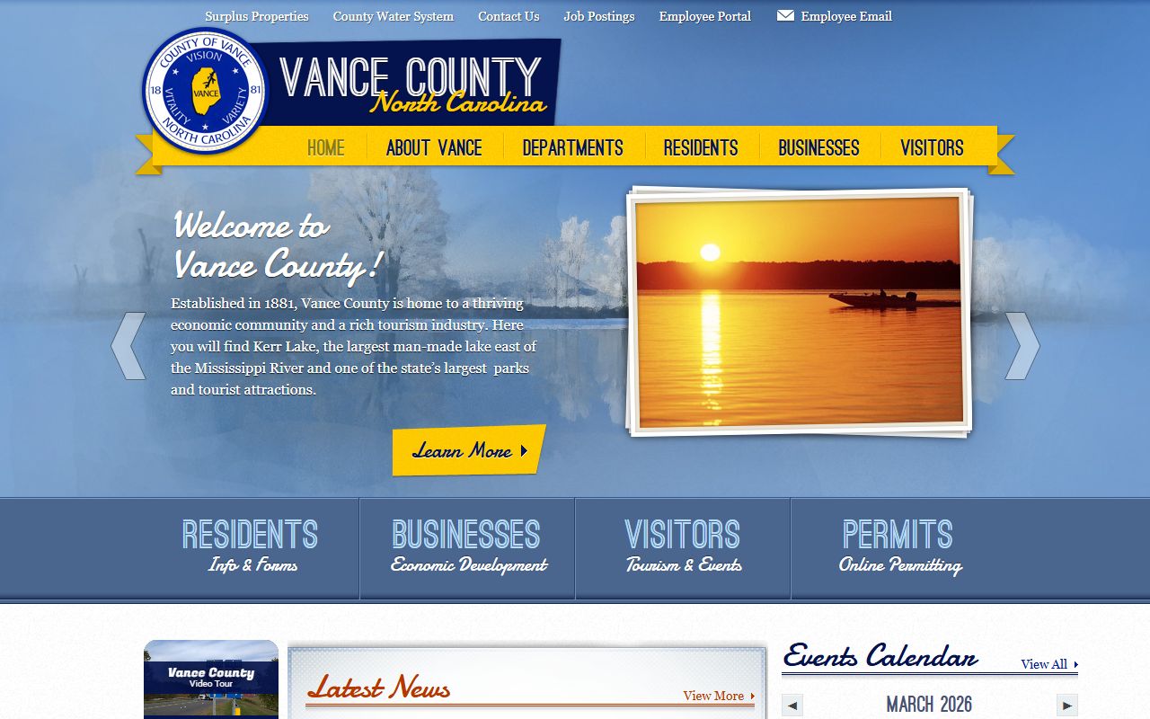 Vance County government police blotter portal