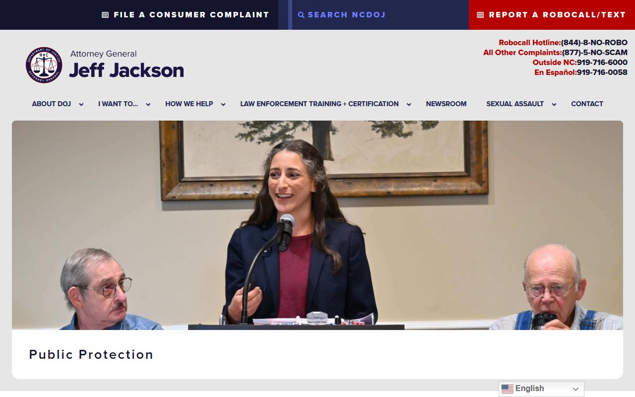 North Carolina DOJ public protection resources related to police blotter